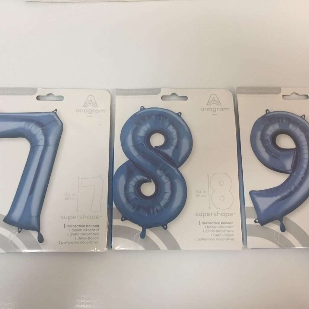 helium number balloon in blue-36"