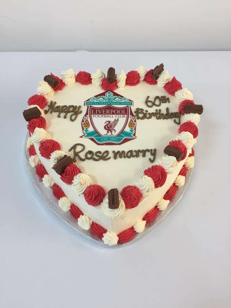 Heart cake with logo
