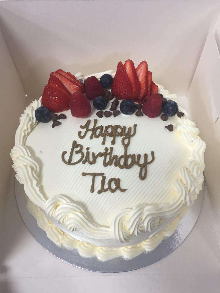 strawberry and blueberry delight vanilla cake
