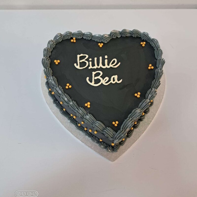 Gold & Black Heart Cake