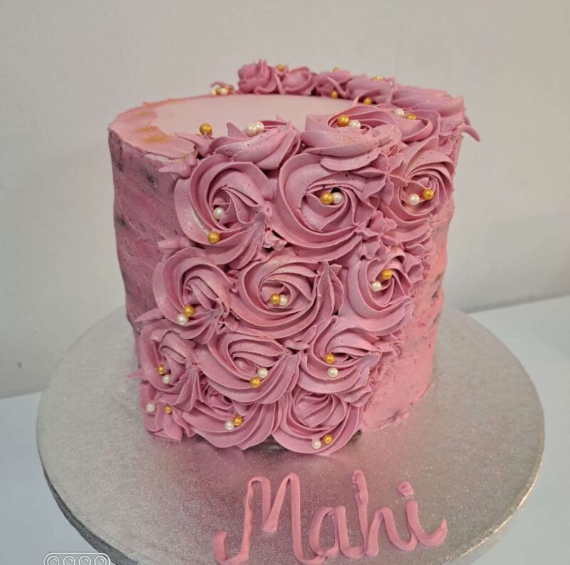Pink Naked Cake with Rose