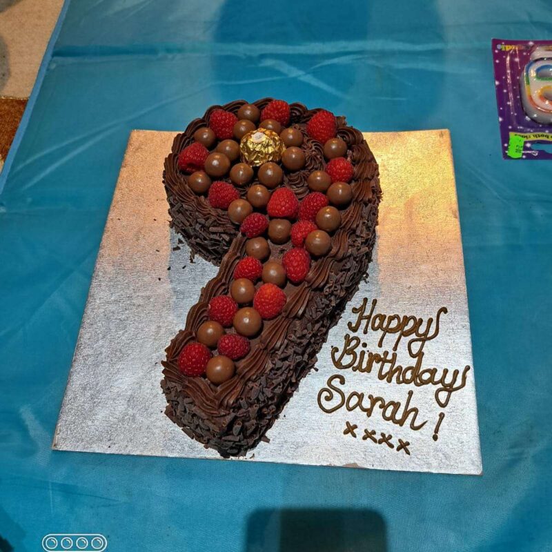 Chocolate frosting number 9 -10" in size