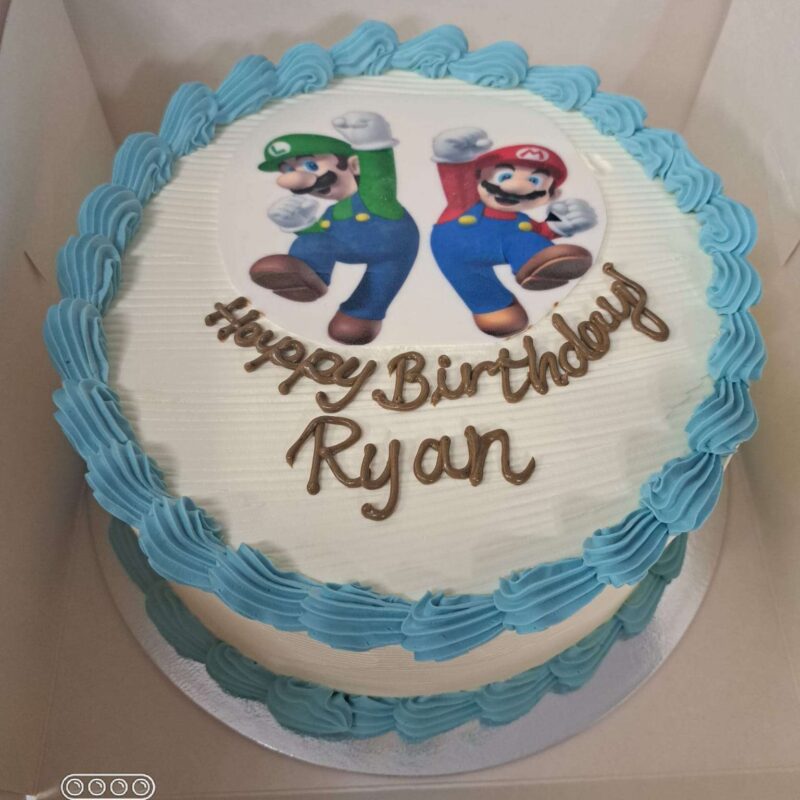 Blue Piping with photo