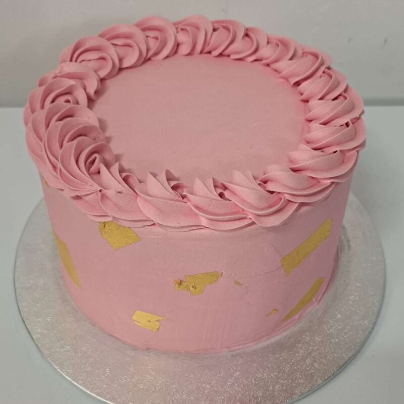 Pink swirl cake with glitters