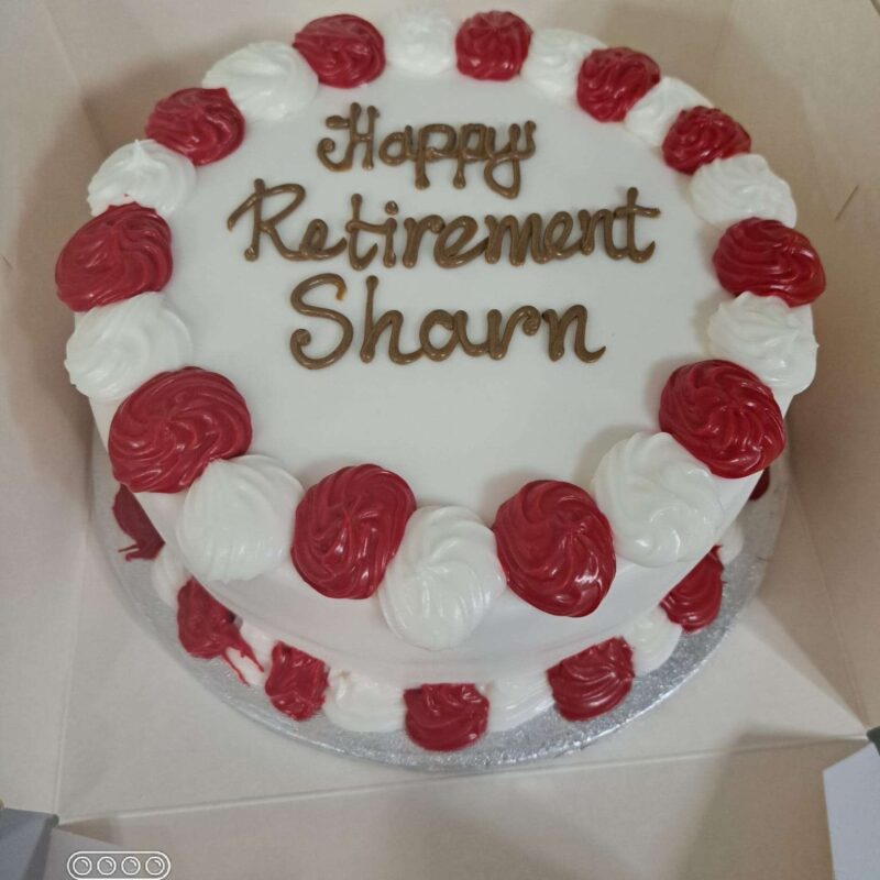 Red and White Icing cake