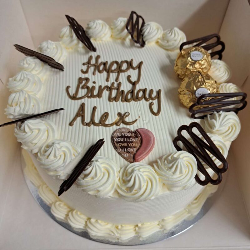 White cake with heart-NR 3
