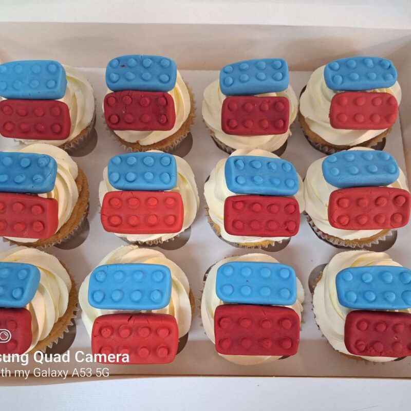 Lego cup cake in vanilla
