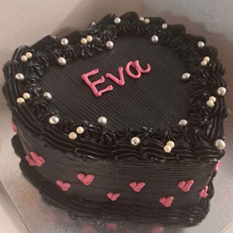 Black Heart with Pink Heart