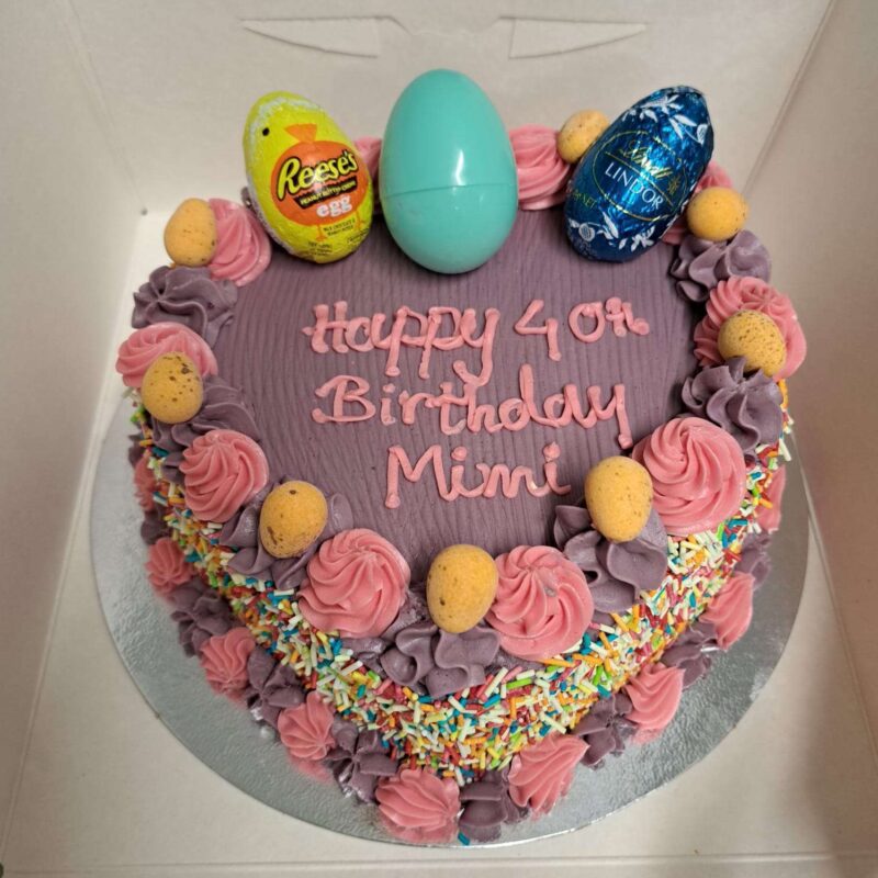 Easter Heart cake with rainbow  sprinkle