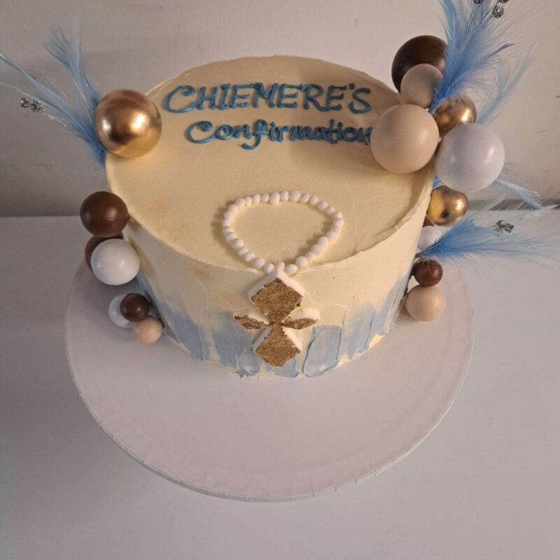 Blue n White confirmation cake