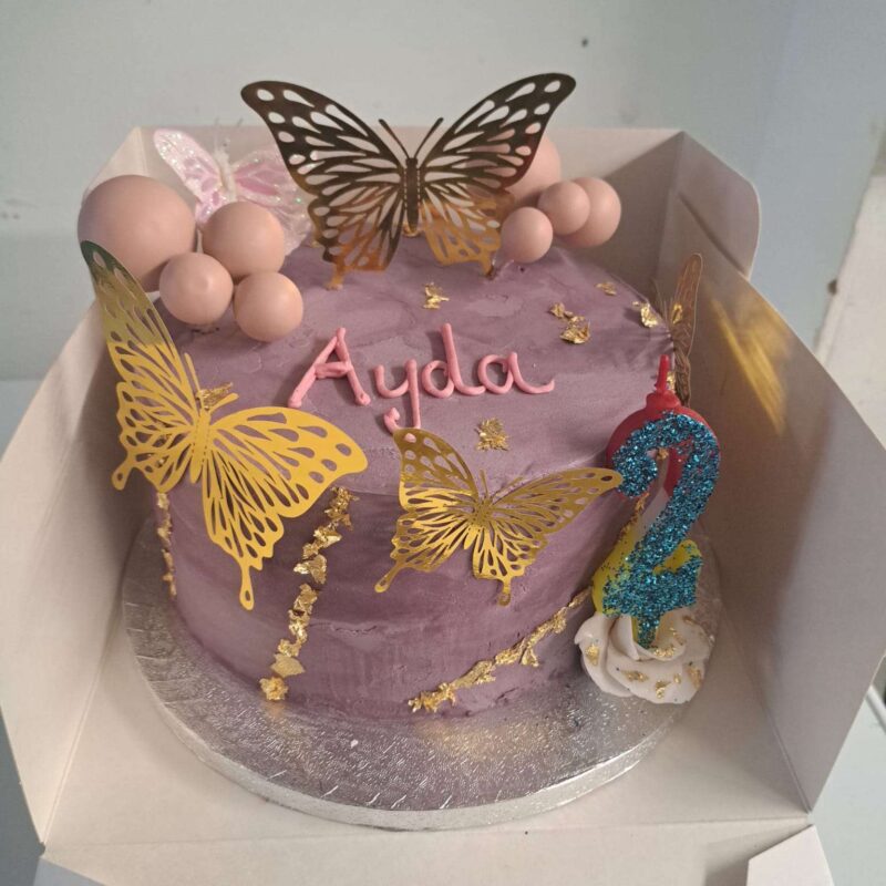 Gold butterfly lilac base-vanilla-8"