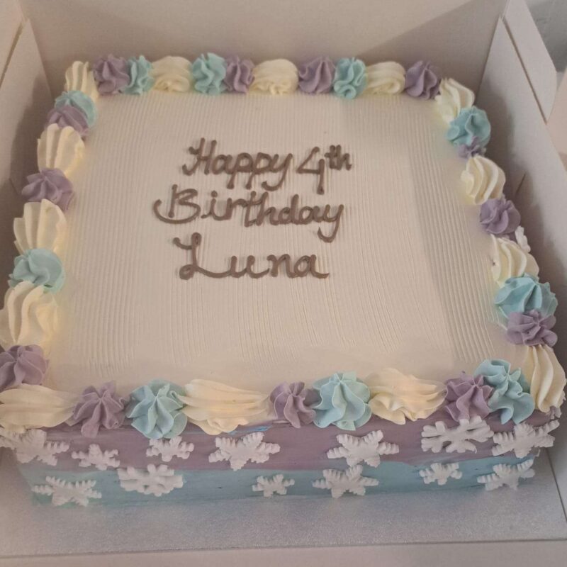 SNOW FLAKES CAKE IN PURPLE N BLUE