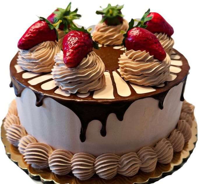 Chocolate drip strawberry on top