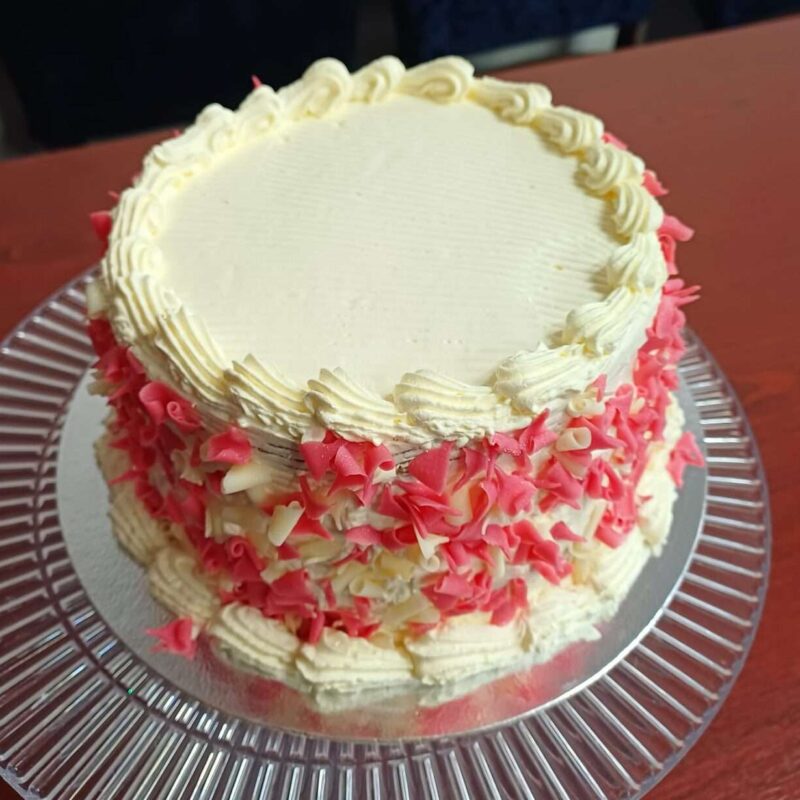 Pink Strawberry curl Cake