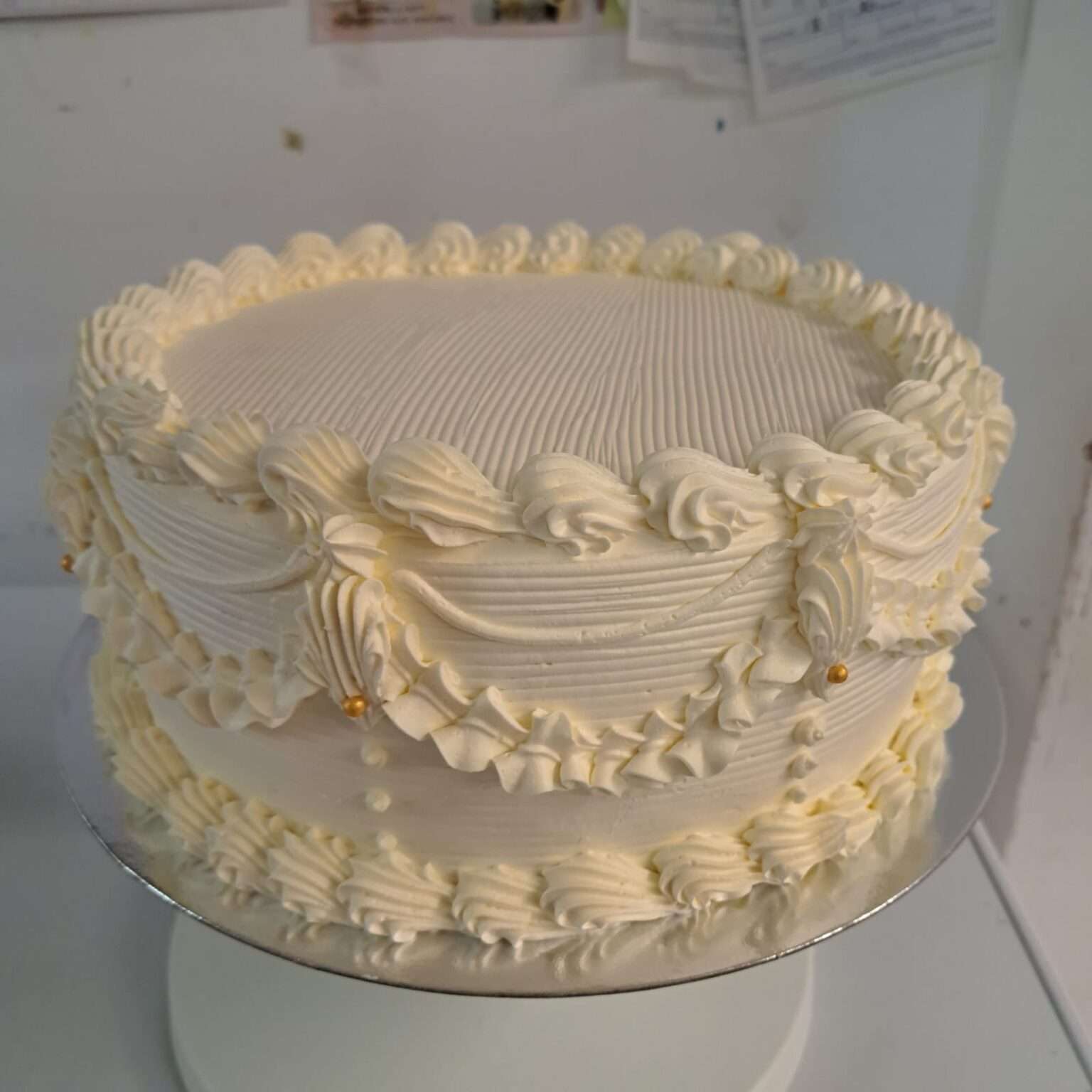 White Elegant with Swirl  Decoration on the Side