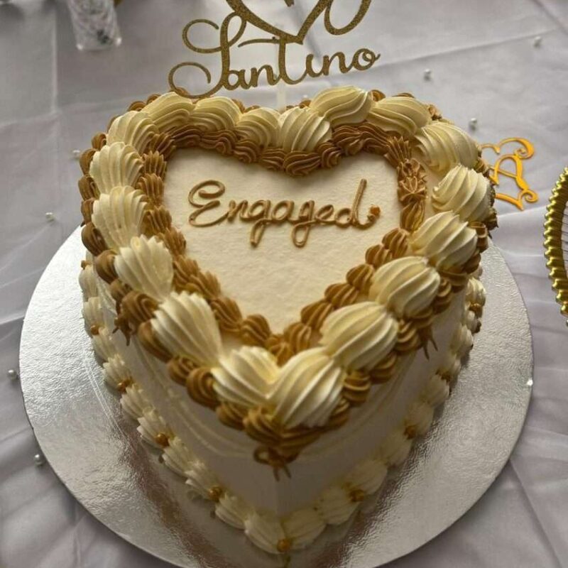 Engaged Special cake -1 Browny Gold and white Combination.