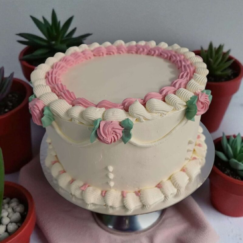 White Elegant With Pink Rose