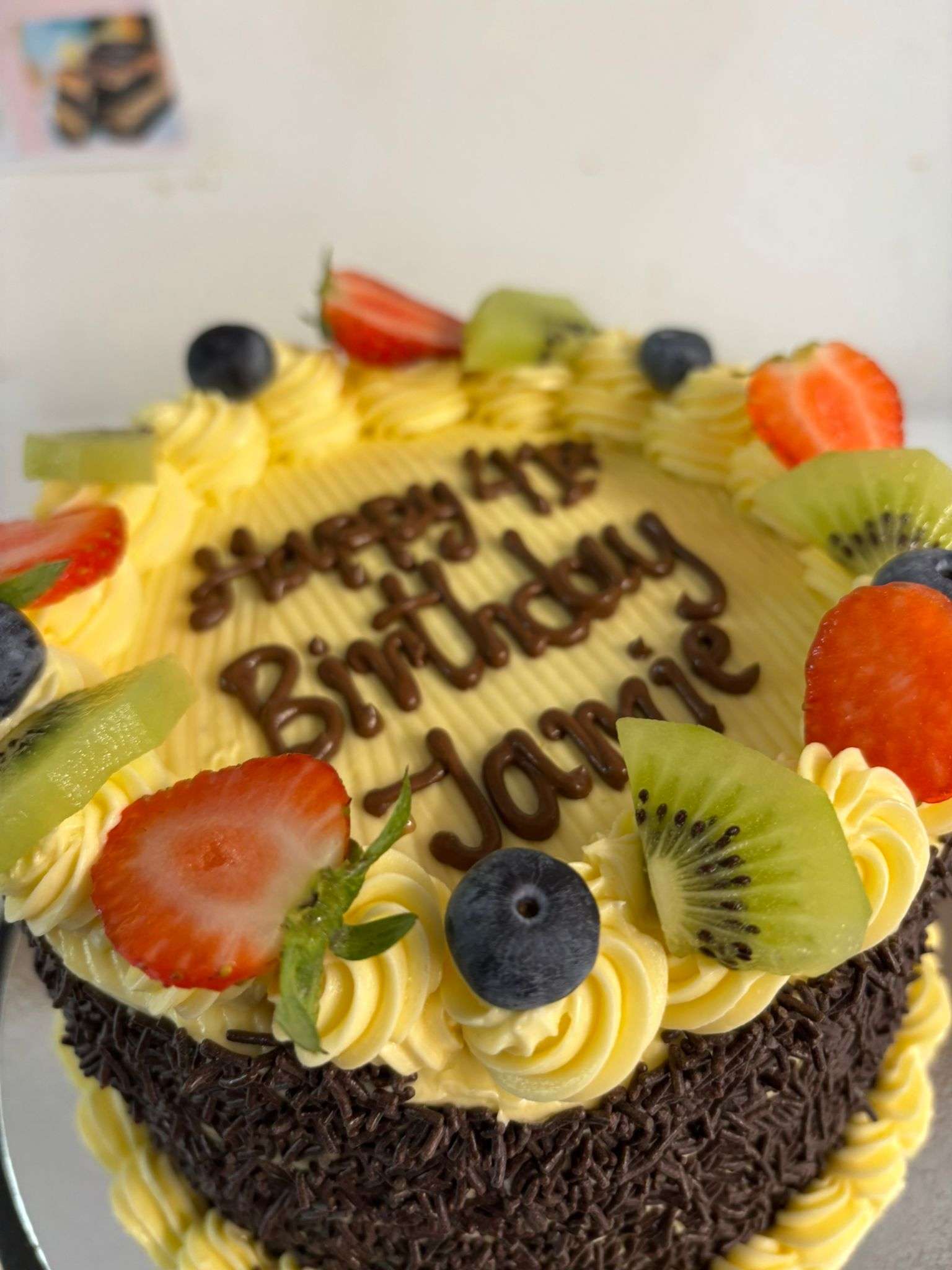 Vegan Cake with Fruit Decoration - Image 2