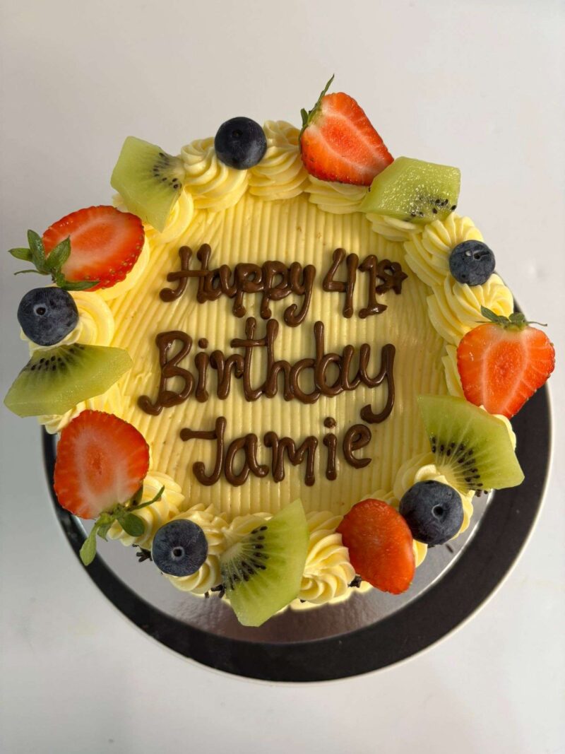 Vegan Cake with Fruit Decoration