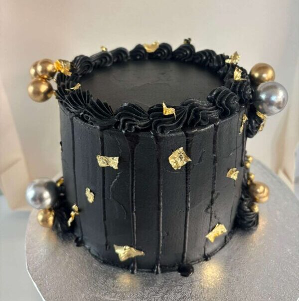 Black Cake with Gold Theme 0-Amplify your Happiness