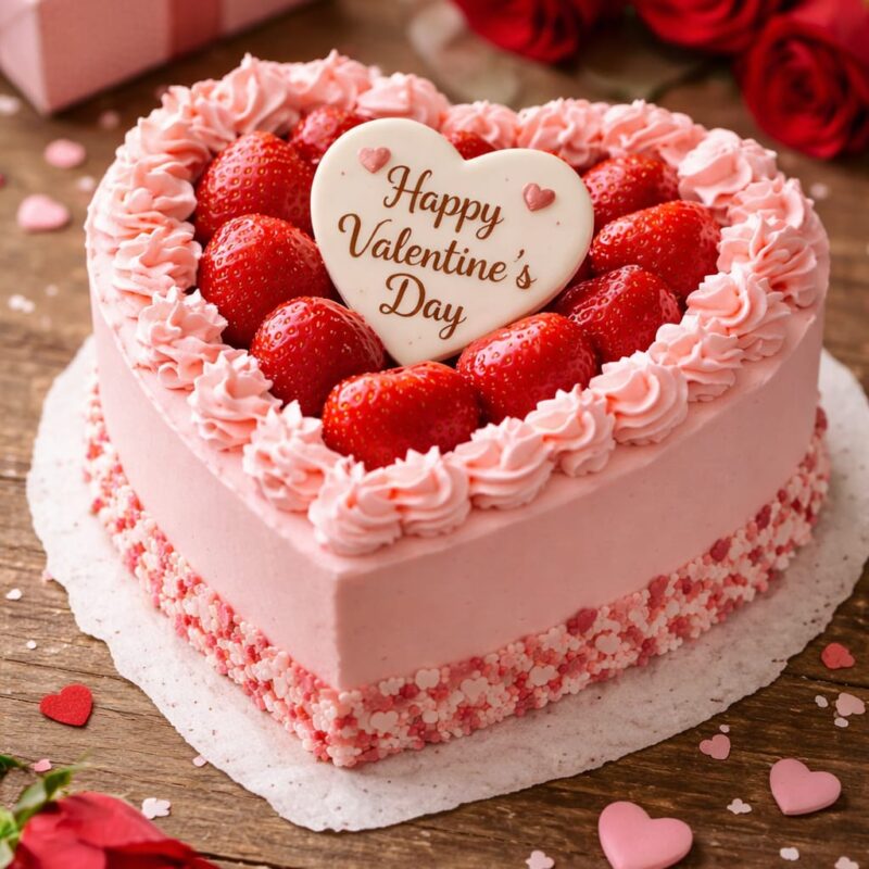 Stunning Valentines cake -1 Strawberry Loaded