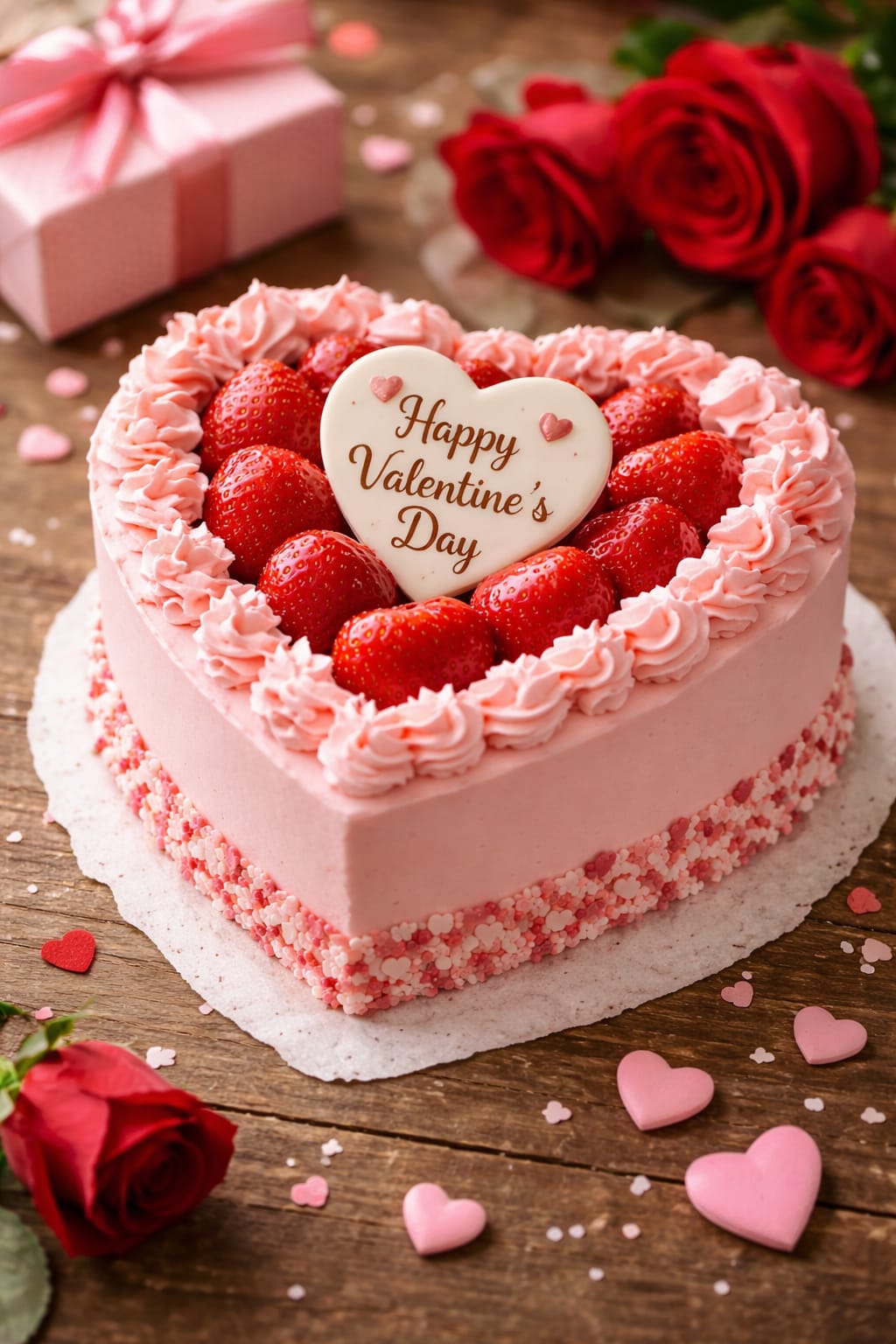 Stunning Valentines cake -1 Strawberry Loaded