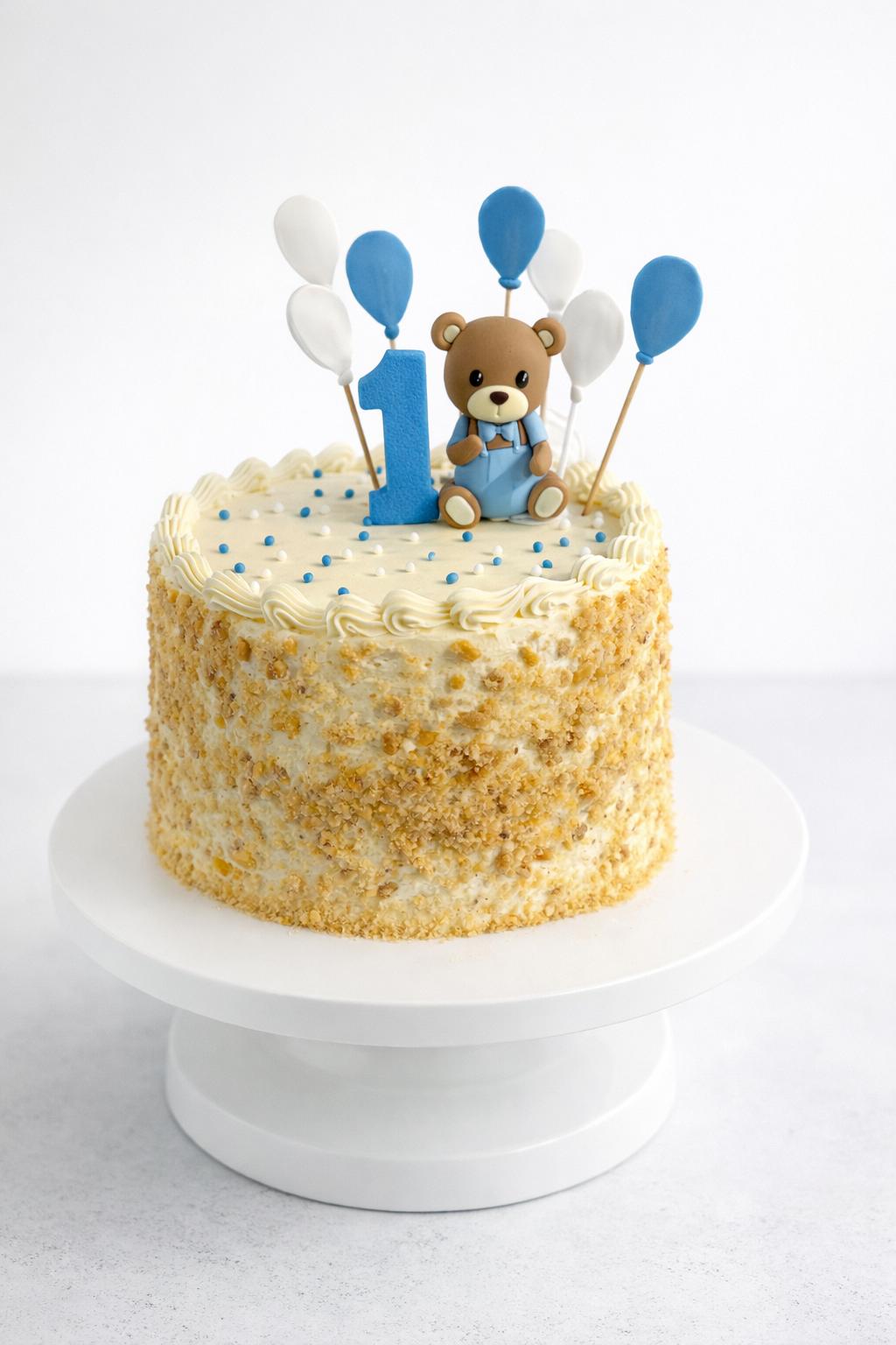 Number 1 Boy Cake with Bear