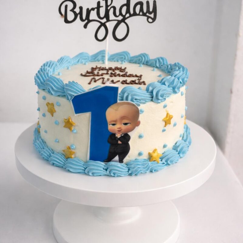 Number 1 Boy Cake with Baby face